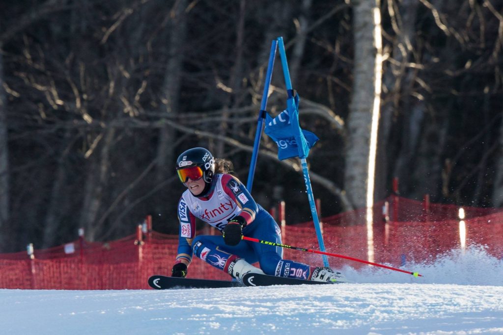 skier AJ Hurt during a race